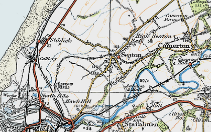 Old map of Seaton in 1925