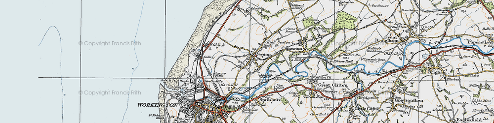 Old map of Seaton in 1925
