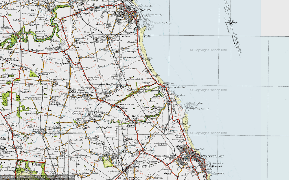 Old Map of Seaton, 1925 in 1925