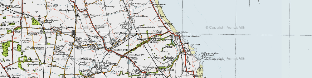 Old map of Seaton in 1925