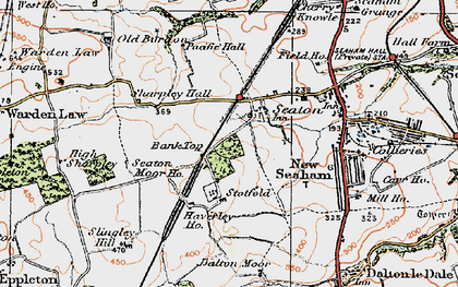 Old map of Seaton in 1925