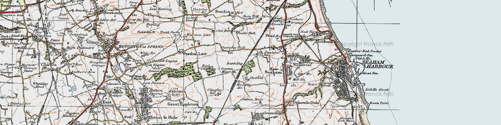 Old map of Seaton in 1925