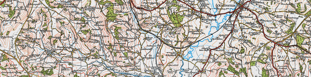 Old map of Seaton Junction in 1919