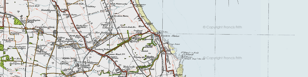 Old map of Hartley in 1925
