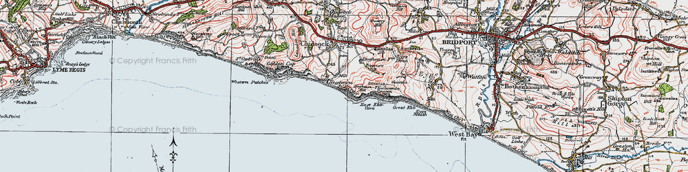 Old map of East Ebb in 1919