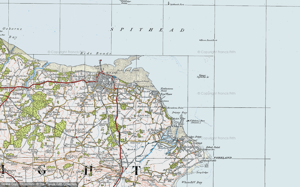 Old Map of Seaview, 1919 in 1919