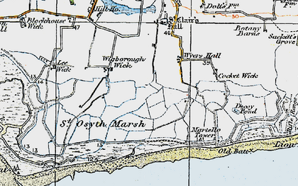Old map of Seawick in 1921