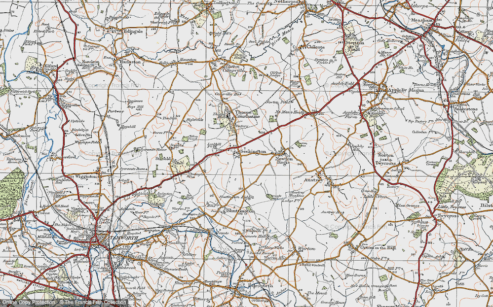Old Map of Seckington, 1921 in 1921