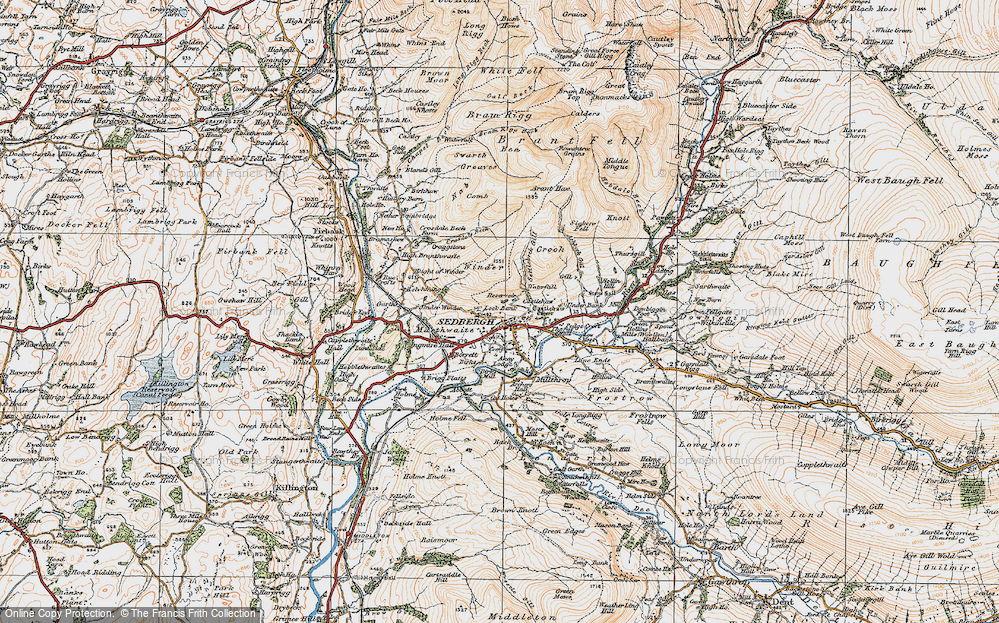 Old Map of Historic Map covering Arant Haw in 1925