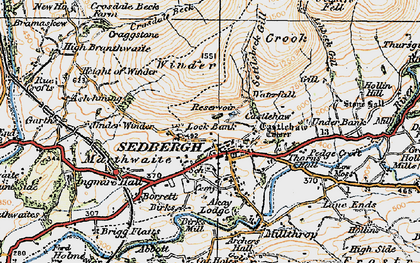 Old map of Ashbeck Gill in 1925
