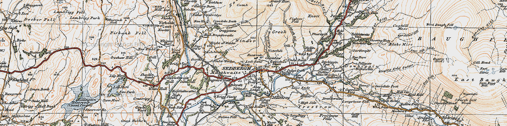 Old map of Sedbergh in 1925