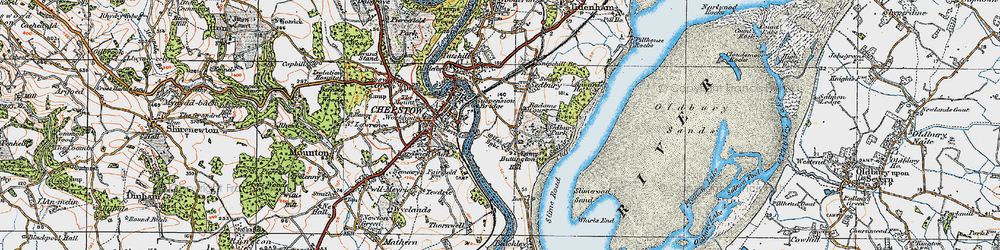 Old map of Sedbury in 1919