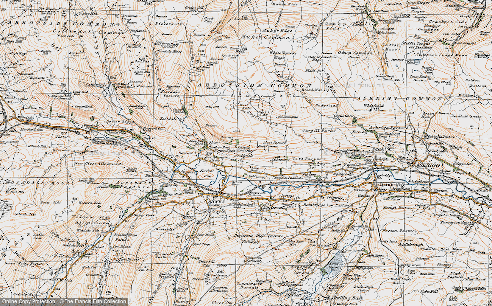 Old Map of Sedbusk, 1925 in 1925