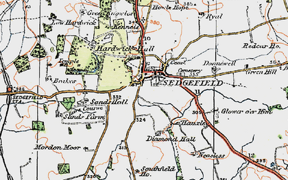 Old map of Sedgefield in 1925