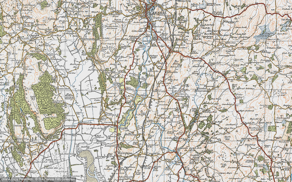 Old Map of Historic Map covering Low Sizergh in 1925