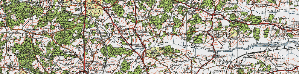 Old map of Sedlescombe in 1921