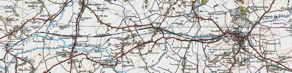 Old map of Seend in 1919