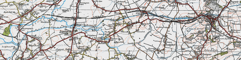 Old map of Seend Cleeve in 1919