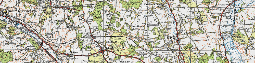 Old map of Birchen Spring in 1920