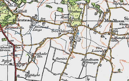Old map of Langhale Ho in 1922
