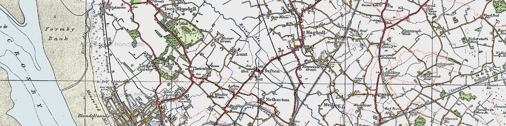 Old map of Sefton in 1923