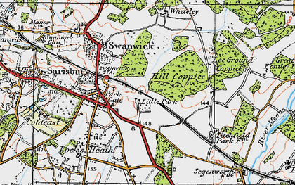 Old map of Segensworth in 1919