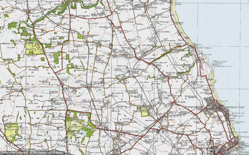 Old Map of Seghill, 1925 in 1925