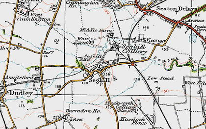 Old map of Seghill in 1925