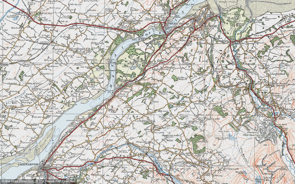 Old Map of Historic Map covering Tyddyn Forgan in 1922