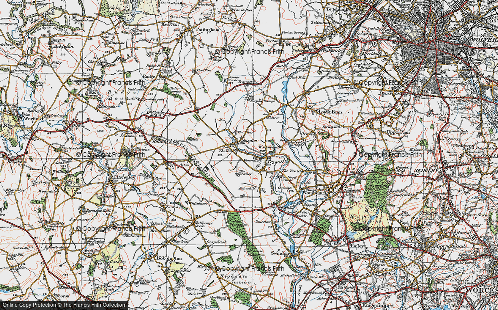 Old Map of Seisdon, 1921 in 1921