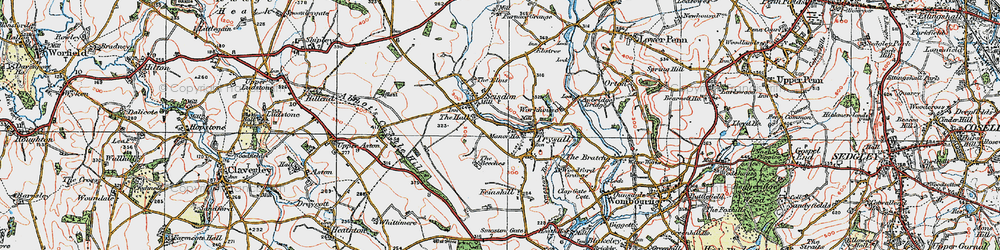 Old map of Seisdon in 1921
