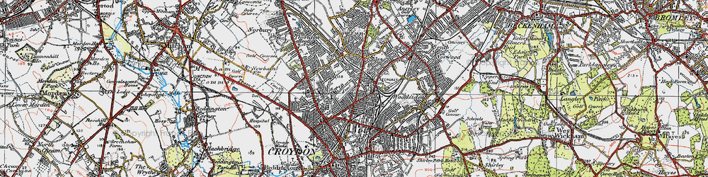 Old map of Selhurst in 1920