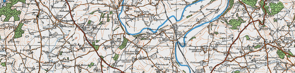Old map of Sellack in 1919