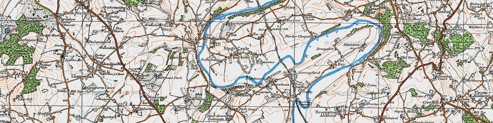 Old map of Sellack Boat in 1919