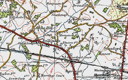 Old map of Sellindge in 1920