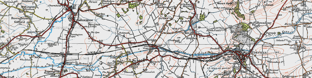 Old map of Sells Green in 1919