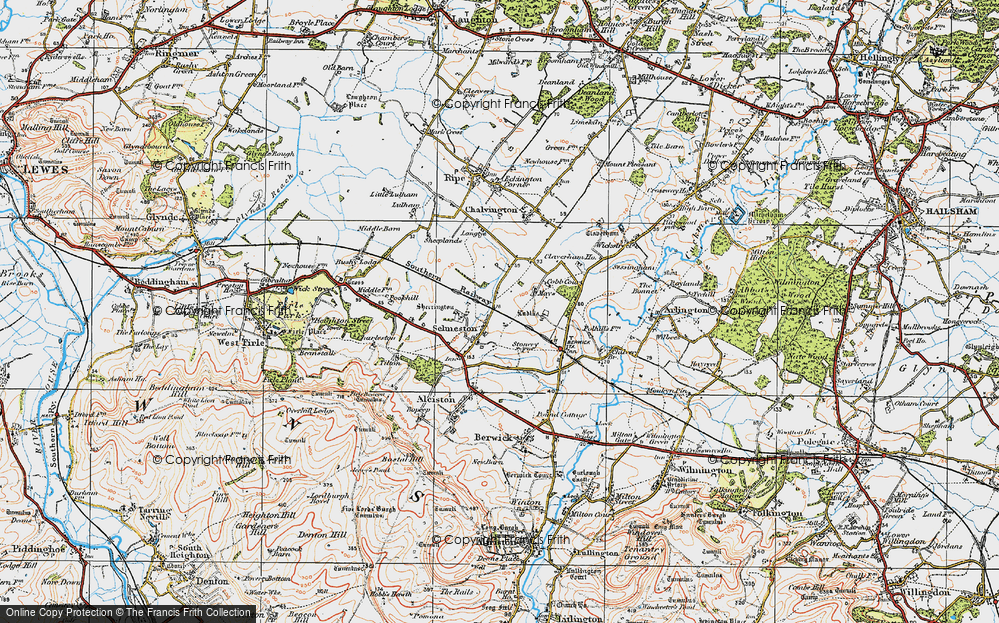 Old Map of Selmeston, 1920 in 1920