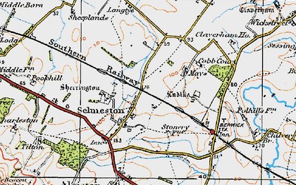Old map of Selmeston in 1920