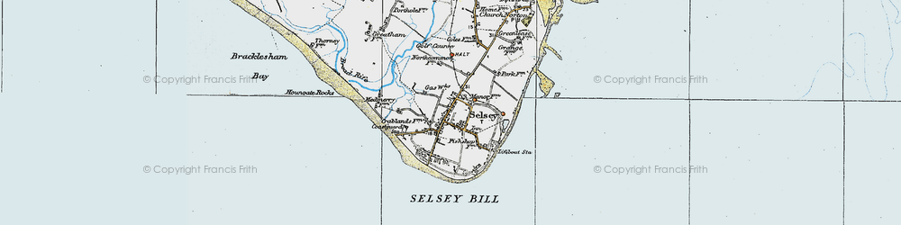 Old map of Selsey in 1919