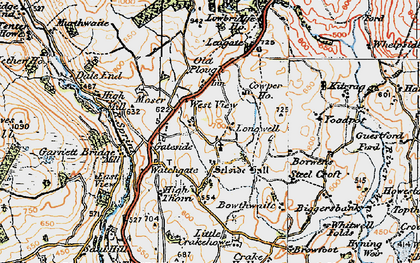 Old map of Whitewell Folds in 1925