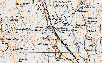 Old map of Borrins Moor in 1925