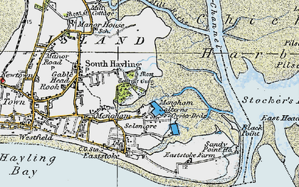 Old map of Chichester Harbour in 1919