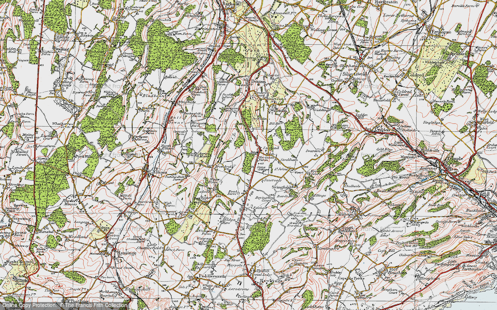 Old Map of Selsted, 1920 in 1920