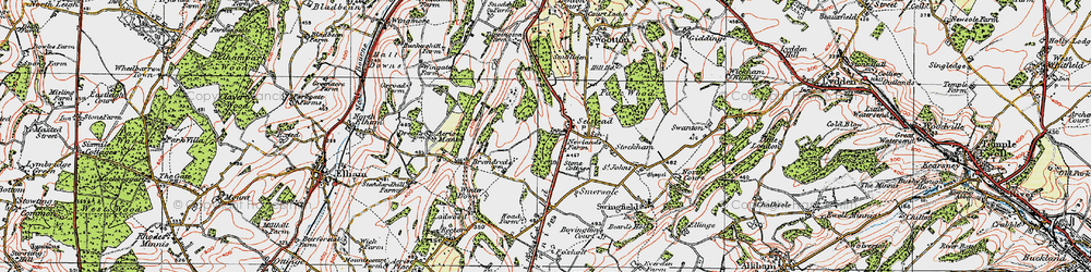 Old map of Selsted in 1920