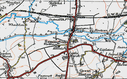 Old map of Semington in 1919
