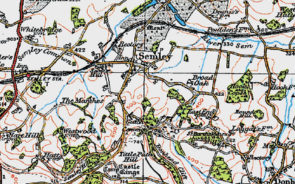 Old map of Semley in 1919