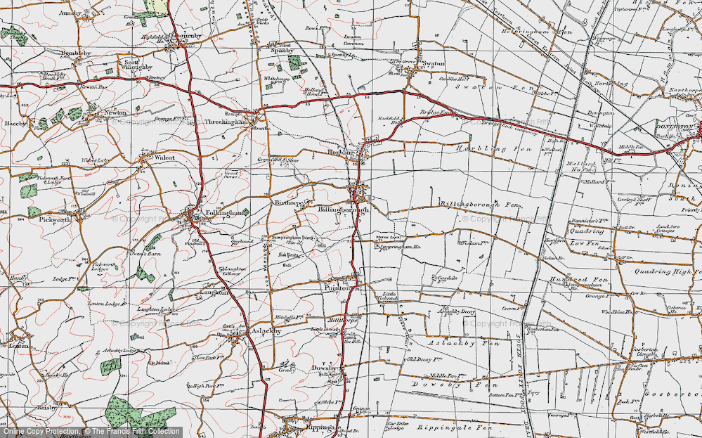 Old Map of Sempringham, 1922 in 1922
