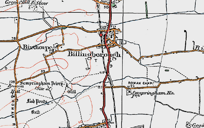 Old map of Sempringham in 1922