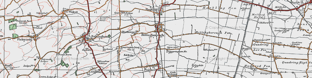 Old map of Sempringham in 1922