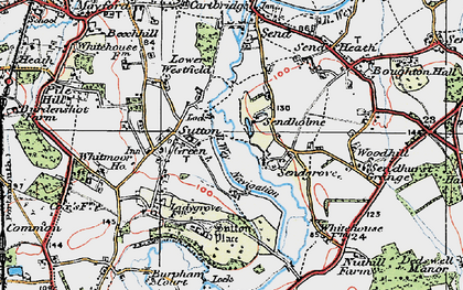 Old map of Send Grove in 1920